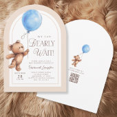 Invitation On peut attendre l'invitation Baby shower garçon