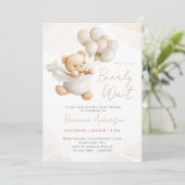 Invitation On peut attendre l'invitation Brown du Baby shower (Debout devant)