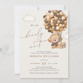 Invitation On peut attendre l'invitation Brown du Baby shower (Devant)