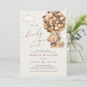 Invitation On peut attendre l'invitation Brown du Baby shower (Debout devant)