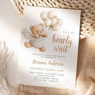 Invitation On peut attendre l'invitation Brown du Baby shower