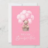 Invitation On peut attendre l'invitation de Baby shower rose (Dos)