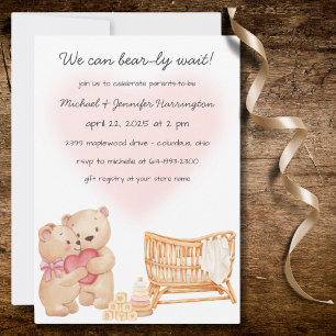 Invitation On peut attendre l'invitation du Baby shower