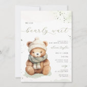 Invitation On peut attendre l'invitation du Baby shower d'hiv (Devant)