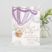 Invitation On peut attendre l'invitation du Baby shower Lilac (Debout devant)