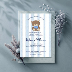 Invitation On peut attendre longtemps baby shower vintage dép