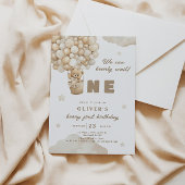 Invitation On peut attendre l'ours Balloon premier anniversai