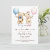 Invitation On peut attendre l'ours Balloon Révéler le genre (Debout devant)