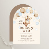Invitation On Peut Attendre L'Ours Thème Garçon Baby shower A