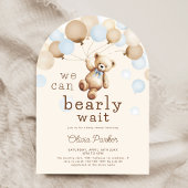 Invitation On Peut Attendre L'Ours Thème Garçon Baby shower A