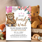 Invitation On peut attendre mignon baby shower ours en peluch