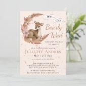 Invitation On peut attendre mignon Bambi Baby shower neutre (Debout devant)