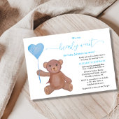 Invitation on peut attendre mignon ours avec baby shower d'am