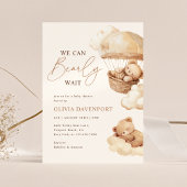 Invitation On Peut Attendre Neutre Baby shower Ours En Teddy
