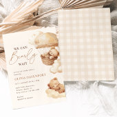 Invitation On Peut Attendre Neutre Baby shower Ours En Teddy