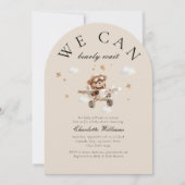 Invitation On Peut Attendre ! Ours et avion en peluche (Devant)