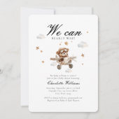 Invitation On Peut Attendre ! Ours et avion en peluche (Devant)