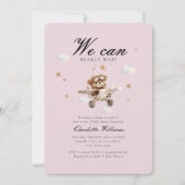 Invitation On Peut Attendre ! Ours et avion en peluche (Devant)