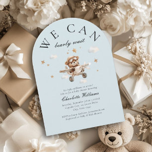 Invitation On Peut Attendre ! Ours et avion en peluche
