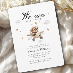 Invitation On Peut Attendre ! Ours et avion en peluche