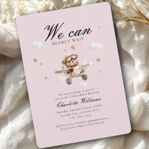 Invitation On Peut Attendre ! Ours et avion en peluche
