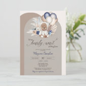 Invitation On peut attendre prématurément - Boho Teddy Bear B (Debout devant)