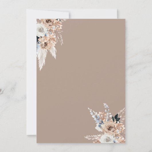 Invitation On peut attendre prématurément - Boho Teddy Bear B (Dos)