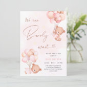 Invitation On peut attendre prématurément l'ours Baby shower  (Debout devant)