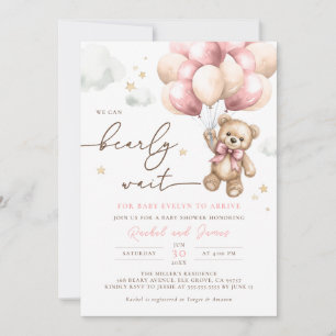 Invitation On peut attendre prématurément l'ours Baby shower