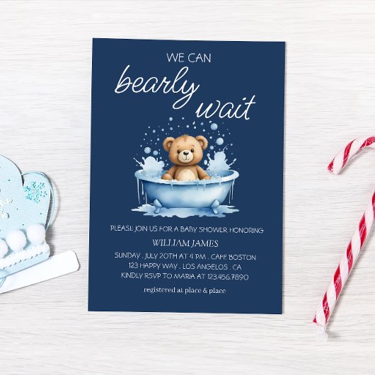 Invitation On peut attendre prématurément - mignon Baby showe