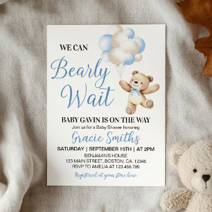Invitation On peut attendre prématurément Ours Bleu Baby show