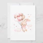 Invitation On peut attendre rose Teddy Bear Baby shower (Dos)