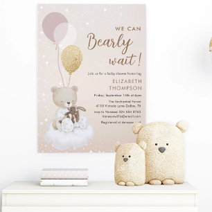 Invitation On Peut Attendre Sparkly Baby shower