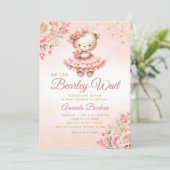 Invitation On Peut Attendre Teddy Bear Baby shower (Debout devant)