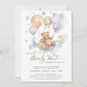 Invitation On Peut Attendre Teddy Bear Baby shower (Devant)