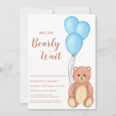 Invitation On Peut Attendre Teddy Bear Baby shower (Devant)