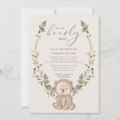 Invitation On Peut Attendre Teddy Bear Baby shower (Devant)