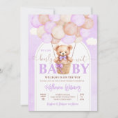Invitation On Peut Attendre Teddy Bear Baby shower (Devant)
