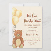 Invitation On Peut Attendre Teddy Bear Baby shower (Devant)