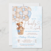 Invitation On Peut Attendre Teddy Bear Baby shower (Devant)