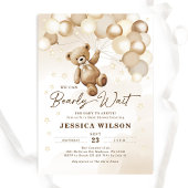 Invitation On Peut Attendre Teddy Bear Baby shower