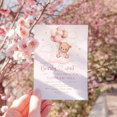 Invitation On Peut Attendre Teddy Bear Baby shower