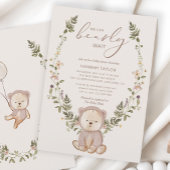 Invitation On Peut Attendre Teddy Bear Baby shower