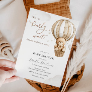 Invitation On Peut Attendre Teddy Bear Baby shower