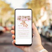 Invitation On Peut Attendre Teddy Bear Baby shower
