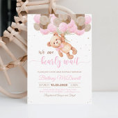 Invitation On Peut Attendre Teddy Bear Baby shower