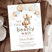 Invitation On Peut Attendre Teddy Bear Baby shower