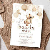 Invitation On Peut Attendre Teddy Bear Baby shower