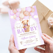 Invitation On Peut Attendre Teddy Bear Baby shower
