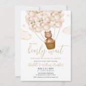 Invitation On Peut Attendre Teddy Bear Baby shower (Devant)